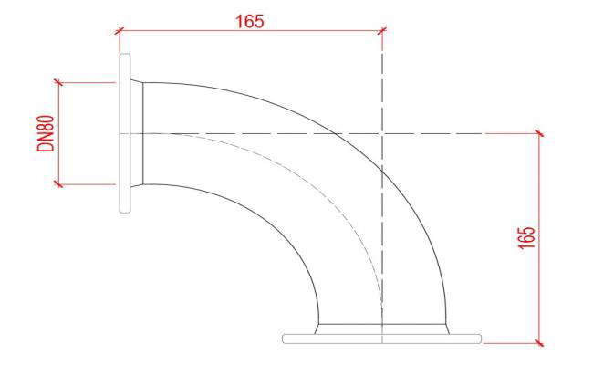  flanged bend 90° ductile iron DN80mm