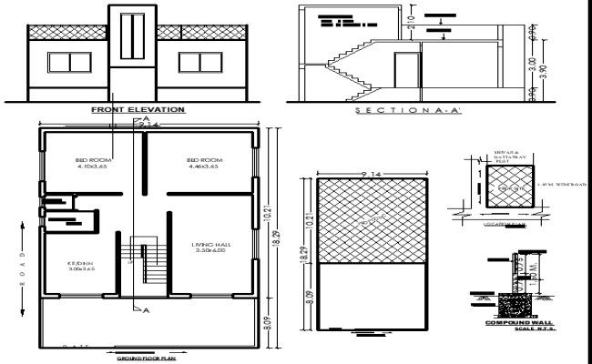 10.21mx9.14m 2BHK House Plan with Compact Room Design