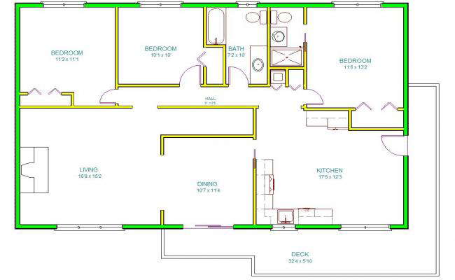 1098 X 745 House Plan Modern Design