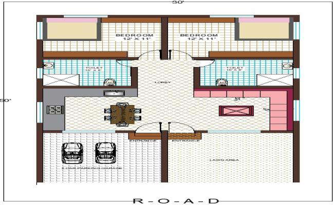1500sqft APARTMENT HOUSE PLAN. Detail Drawing Presented In This AutoCAD File. Download This 2d AutoCAD Drawing File.
