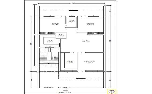 2 BHK House Plan DWG