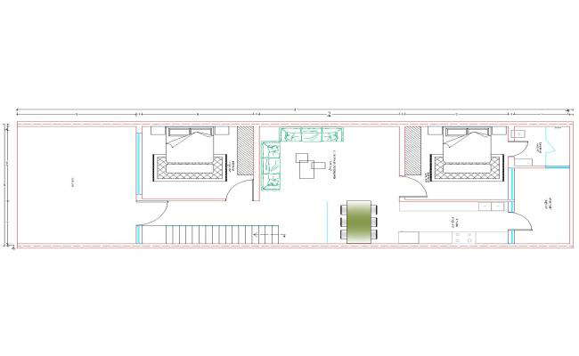 20'x70' House Layout Plan Ground Floor