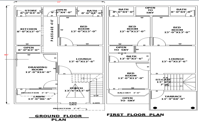 27x45 Home Architectural Layout Plan DWG for Smart Design