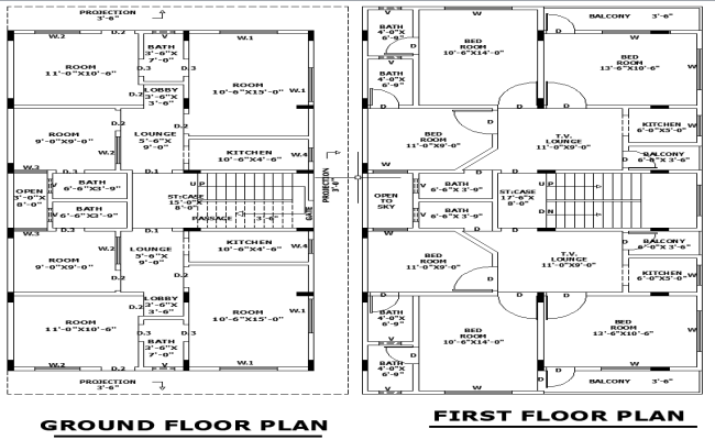 27x50 Home Architectural Layout Plan DWG File for Design