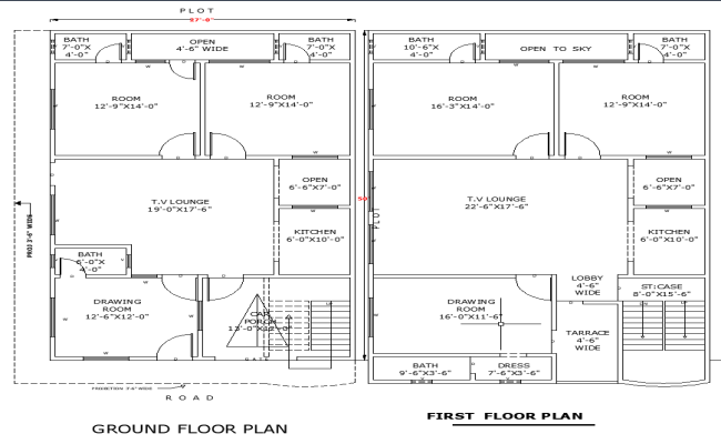 27x50 Home Architectural Layout Plan DWG File for Design