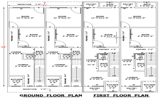 27x50 Home Layout DWG File for Residential Floor Scheme