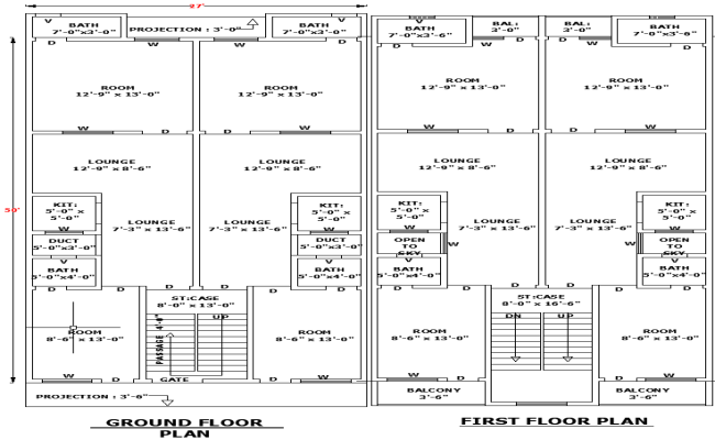 27'x50' Residential House DWG Drawing in AutoCAD File