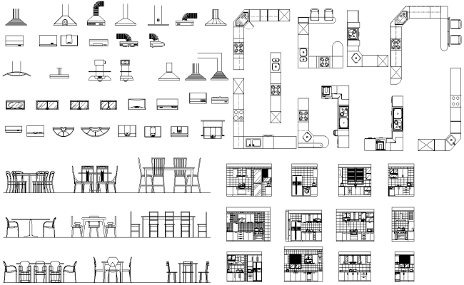2D CAD Blocks of Different types of Kitchen Chimney DWG AutoCAD file