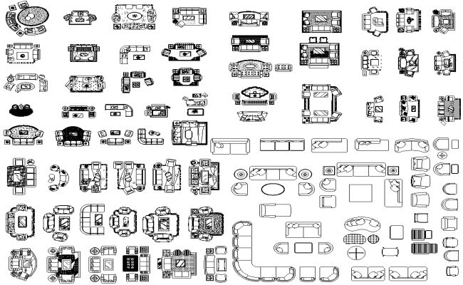 2D CAD Blocks of Sofa DWG AutoCAD file