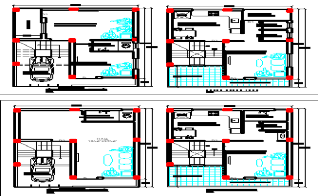 30x20 Multiple House Floor Plan with Shared Walls Layout