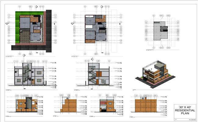 30x40 Duplex Residential Plan Vaastu Compliant DWG Design