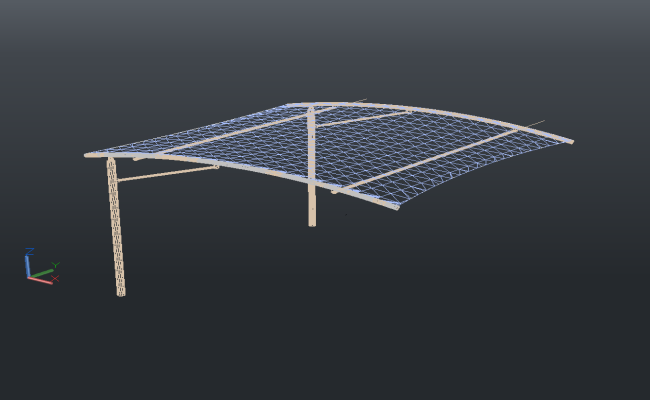 3D Parking Shade Design & Structural CAD Details