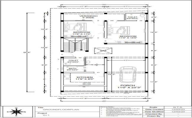 52FtX25Ft  House plan architecture drawings in PDF file