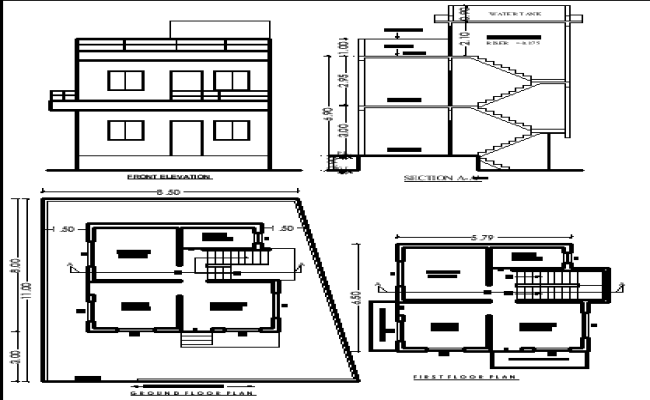6.5mx5.79m Single Story House Layout with Compact Plan