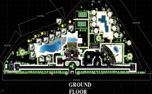 Resort design cad drawing is given in this cad file now. Download this cad file now.
