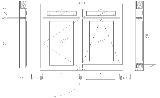 Aluminum Door Section Layout Drawings AutoCAD DWG