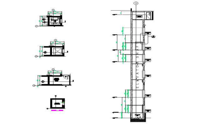 Architectural Service elevator and Blowup detail