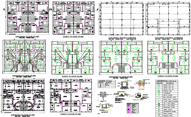 Architectural House Plan in DWG File with MEP Details