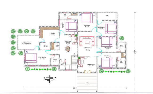 Modern Bungalow Architecture DetailsofDWG CAD Drawing File