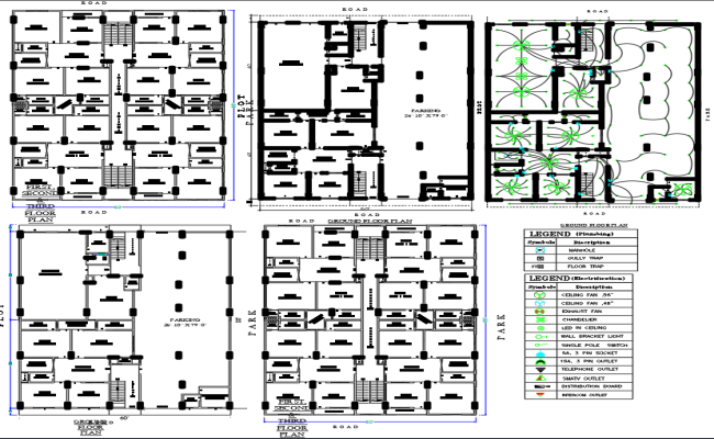 Architecture Home Electrical Wiring Layout Plan in CAD File 