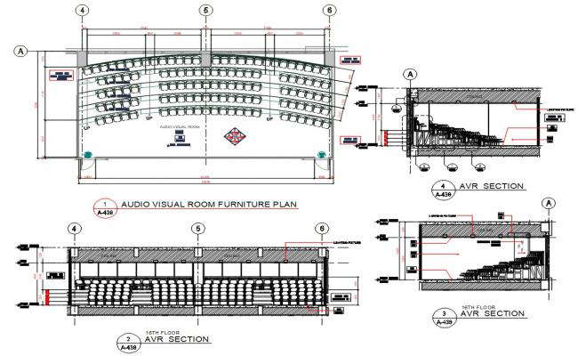 Audio Visual Room Furniture Plan AutoCAD File