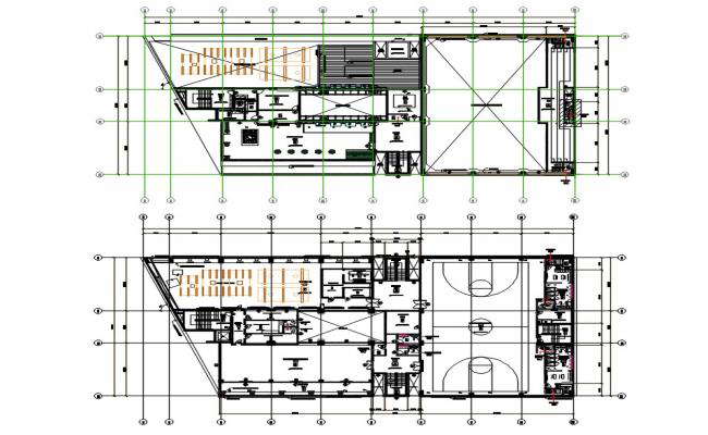 Basketball Ground Floor Plan DWG File