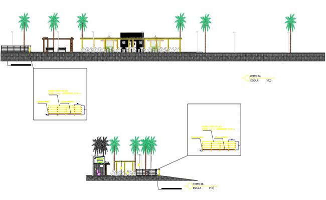 Cad Dwg Drawing file gives the detail of the sectional view of the park. Download the AutoCAD Drawing file. 