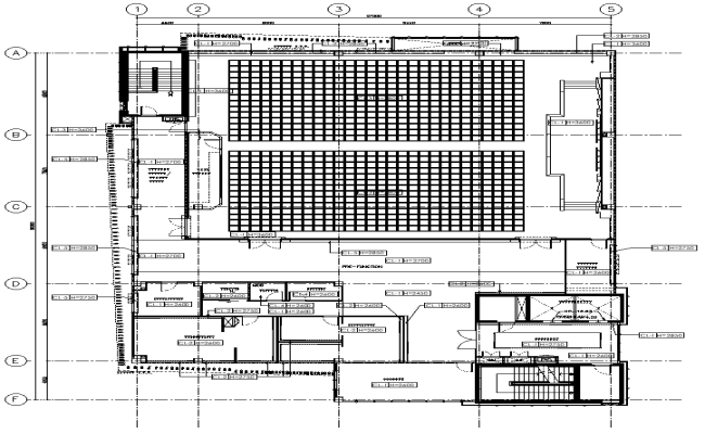 Center Line Plan for Theatre Detail DWG AutoCAD file