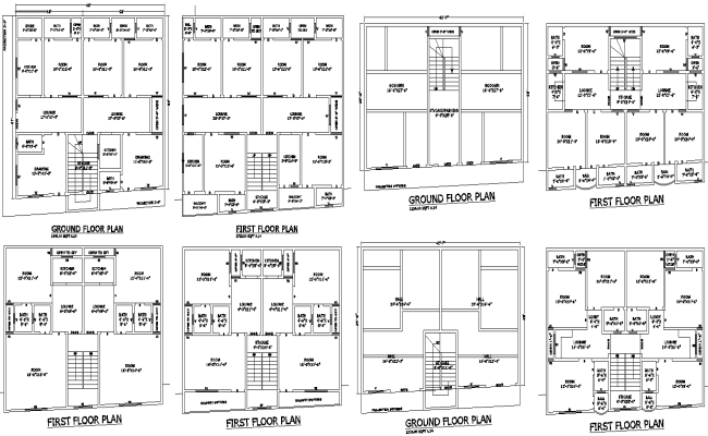DWG House Layout with Ground and First Floor AutoCAD Plan