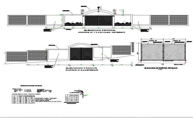 Gate Elevation Free AutoCAD Drawings