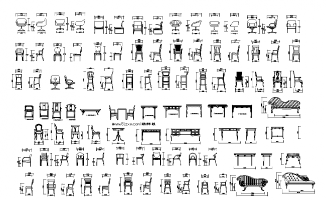 Different types and size of chairs is given in this 2DAutocad DWG drawing file.   Download the 2D Autocad DWG drawing file.