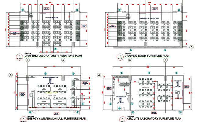 Drafting Room Furniture Plan AutoCAD File