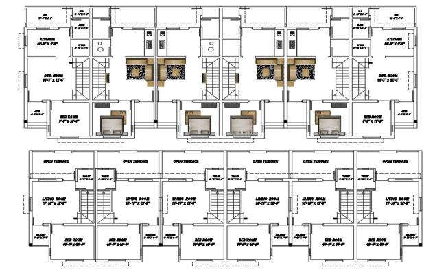 Duplex House Plans In AutoCAD File