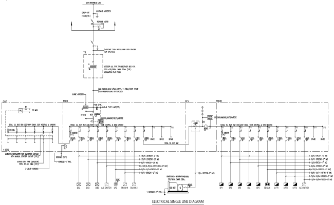 Electrical single line diagram Detail DWG AutoCAD file