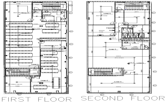 First & Second Floor Office Layout Plan | AutoCAD DWG Details