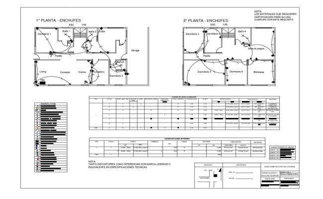 Floor plan of house with electrical view with its legend dwg file