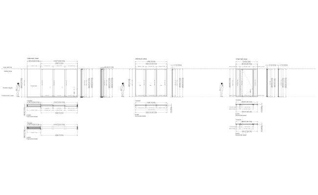 Glass door internal and outside view Detail DWG AutoCAD file