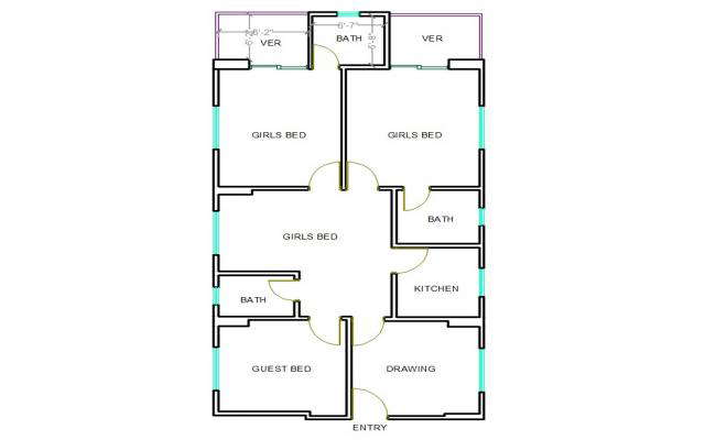 House Plan Free DWG File
