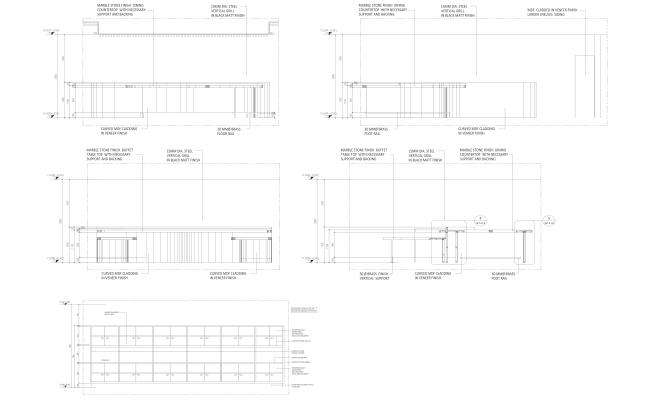 Integrated electric outlets on pass for movable hot buffet detail DWG AutoCAD drawing