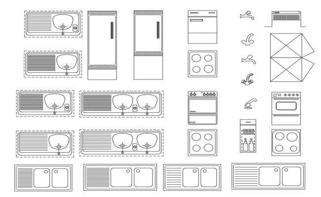 Kitchen Furniture CAD Design in AutoCAD DWG Drawing File