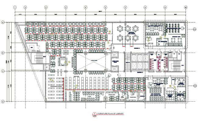 Library Furniture Plan AutoCAD File