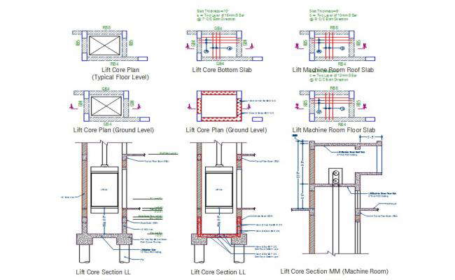 Lift Core Drawing DWG File