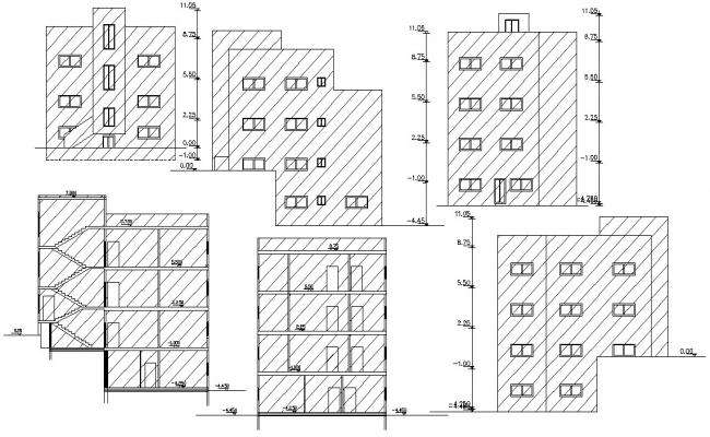 Living Apartment Section and Elevation CAD File