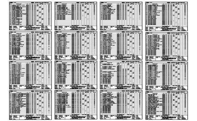 Load schedule CAD Drawing