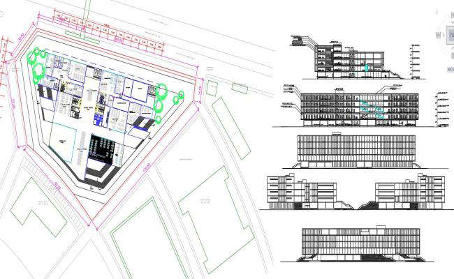Masterpiece Library Building Architecture Drawings–Floor Plans-Elevations-and-Sections