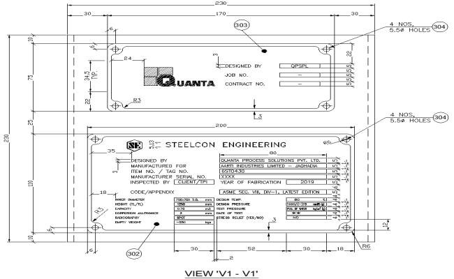Name plate detail DWG AutoCAd file
