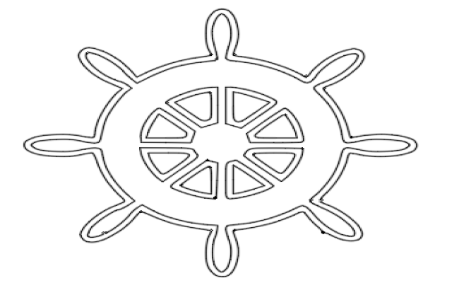 Navigation sheep wheel icon DWG AutoCAD file