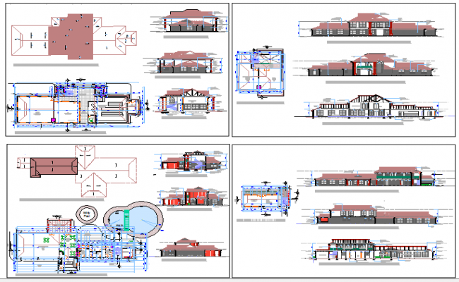 Navyug club houses and spa architecture project dwg file