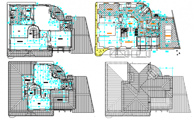 One family housing floor plan layout details with interior dwg file