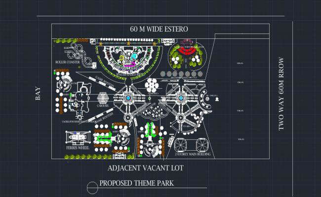 Sustainable Theme Park Master Plan Layout in CAD File